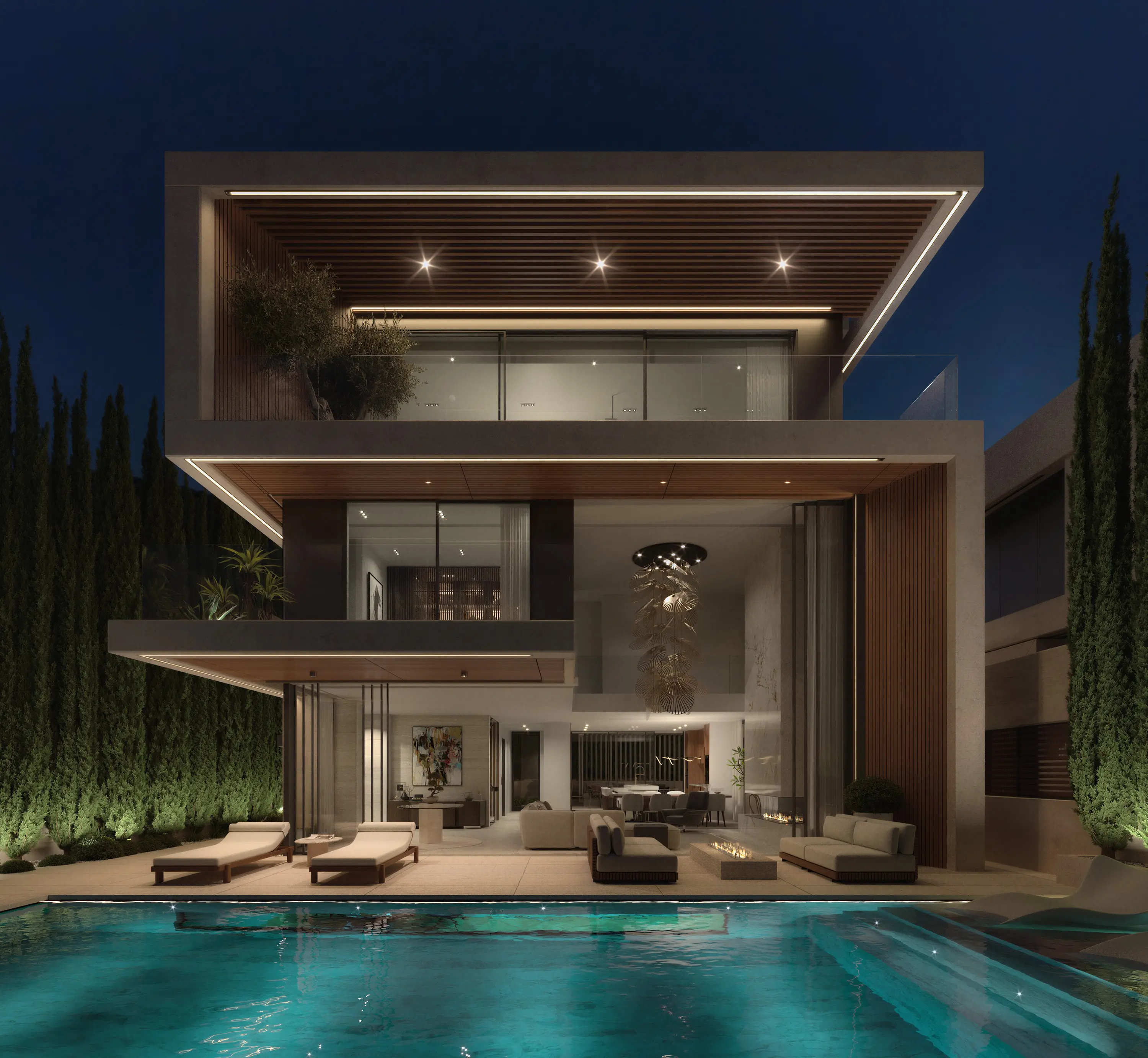 Amarè Villas at night